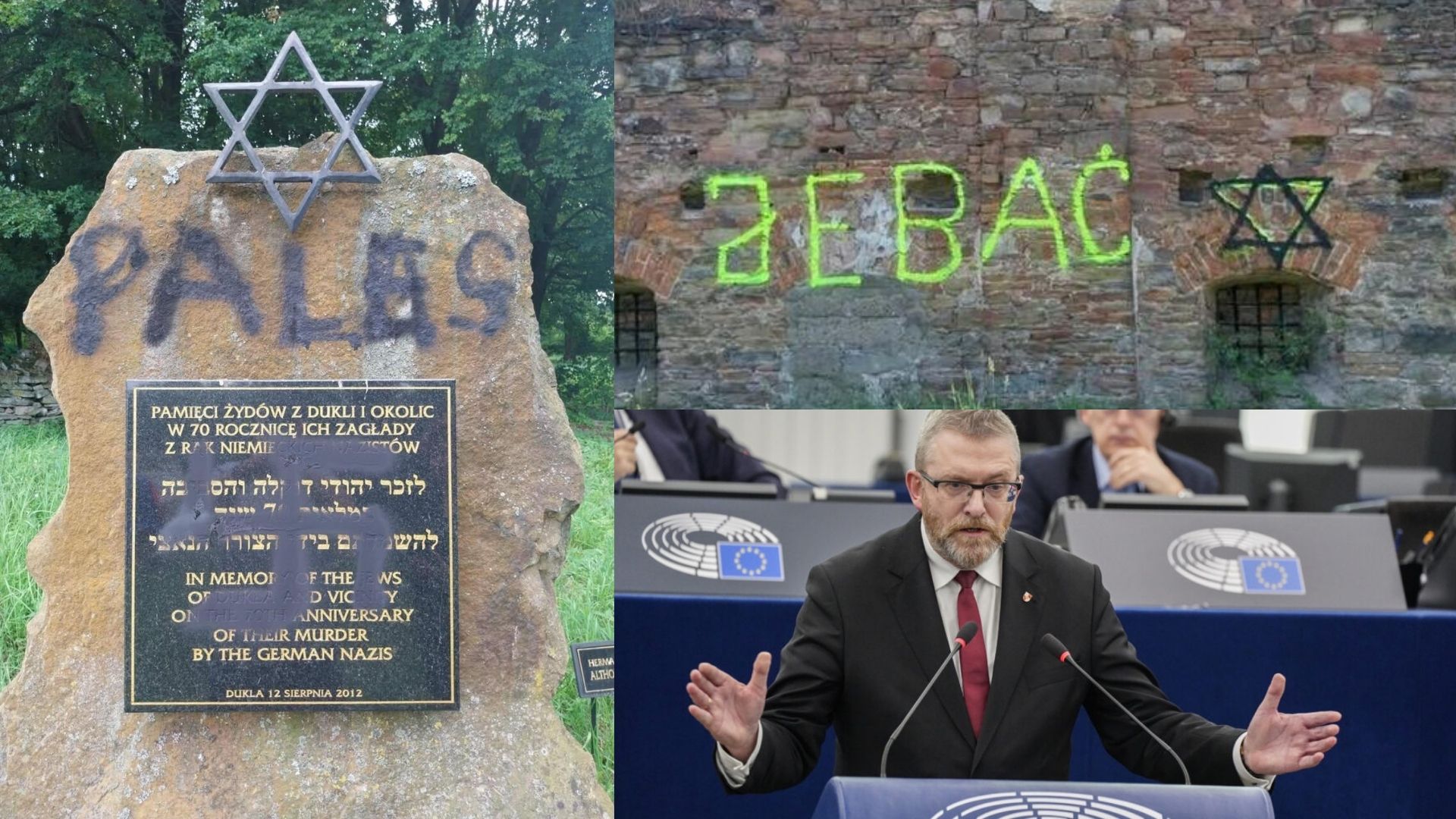 Il caso dell’europarlamentare polacco Braun scatena l’odio: vandalizzati siti ebraici nella cittadina di Dolka