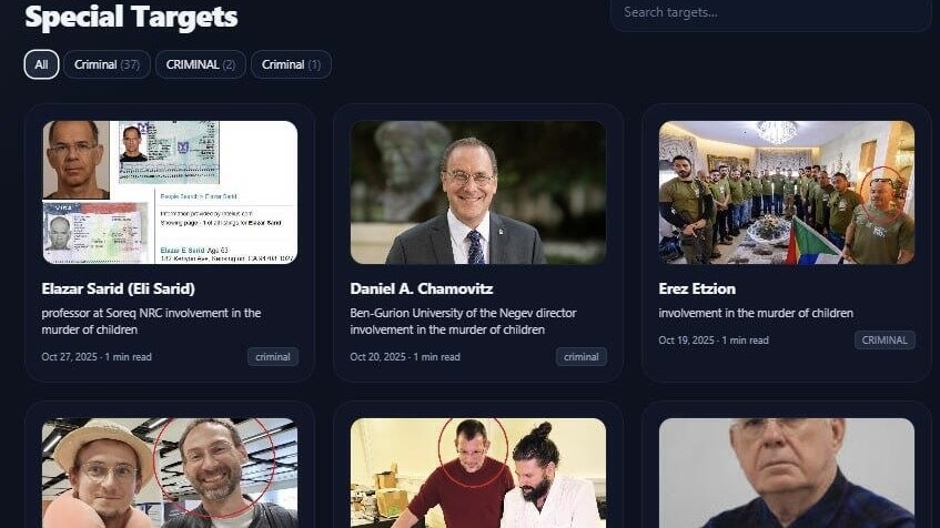 Un sito anonimo pubblica dati personali di accademici israeliani e offre denaro per ucciderli Un sito anonimo pubblica dati personali di accademici israeliani e offre denaro per ucciderli