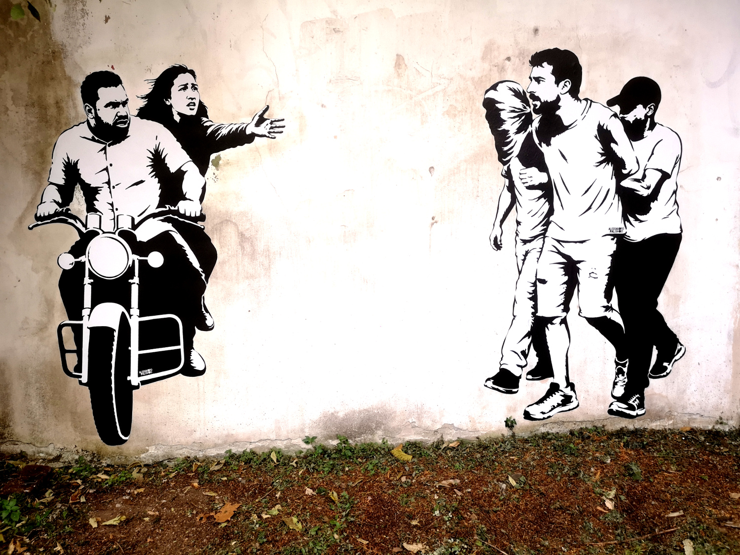 Milano: il nuovo murale di aleXsandro Palombo per Noa e Avinatan